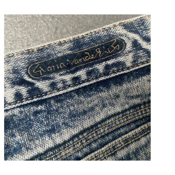 Vintage 90s Acid Wash High Rise Slim Fit Straight Mom Jeans Retro 80s Womens 14 - Picture 3 of 6